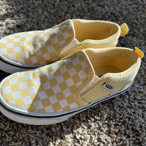Vans - yellow checkered. Little girl size 13.